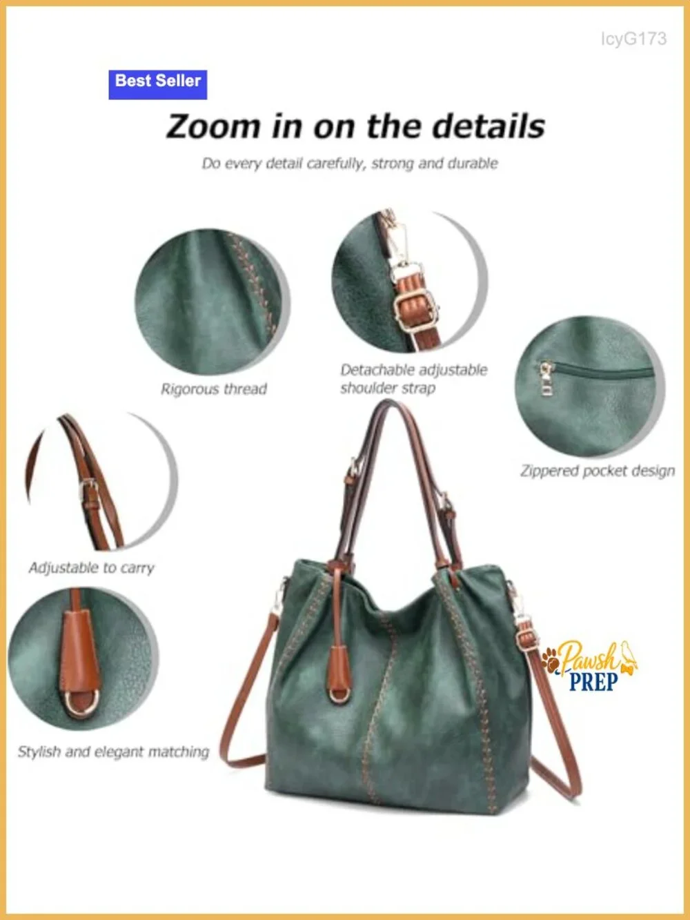 Vintage PU Leather Hobo Shoulder Bag with Rivet Detail